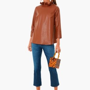 Tuckernuck Faye Leather Cognac Top